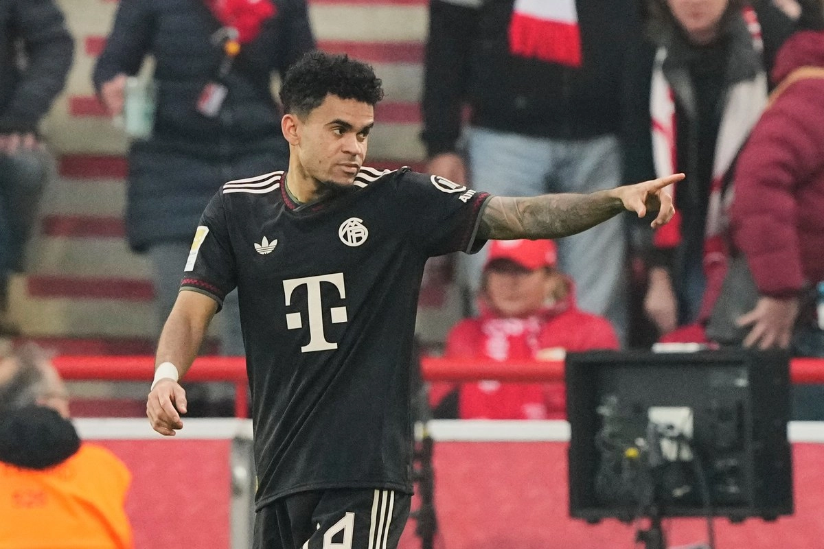 El colombiano Luis Díaz marcó el primer gol del Bayern Munich ante Unión Berlín al minuto 38. Foto 