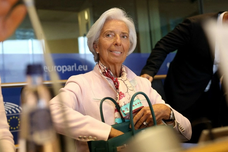 La presidenta del Banco Central Europeo (BCE), Christine Lagarde, durante la reunión ordinaria del Comité Económico y Monetario del Parlamento Europeo, en Bélgica, el 25 de septiembre de 2023. Foto Afp