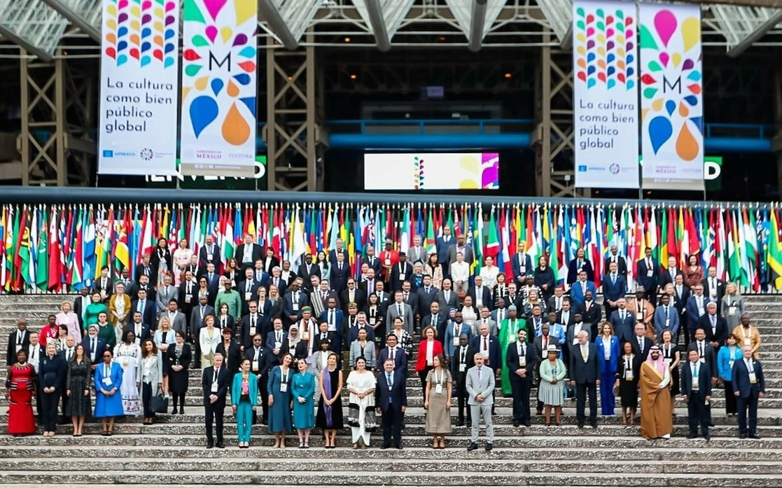 Inauguración de la Conferencia Mundial sobre Políticas Culturales y Desarrollo Sostenible, Mondiacult 2022. Foto tomada del Twitter de @alefrausto
