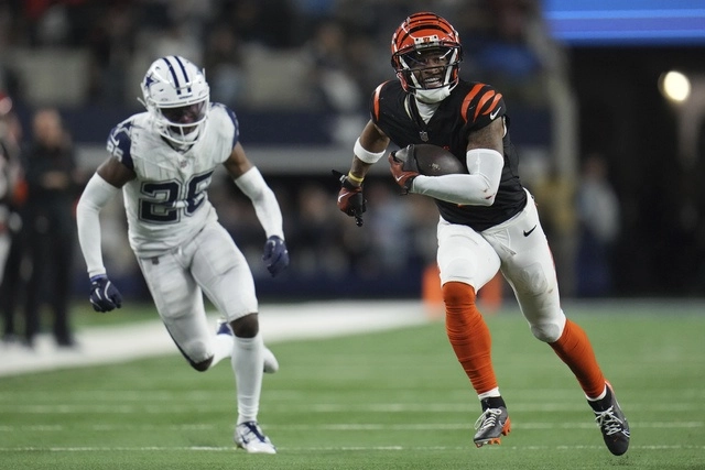 Los de Cincinnati no bajaron los brazos y le dieron la vuelta al marcador tras un touchdown de  Chase Brown. foto Ap