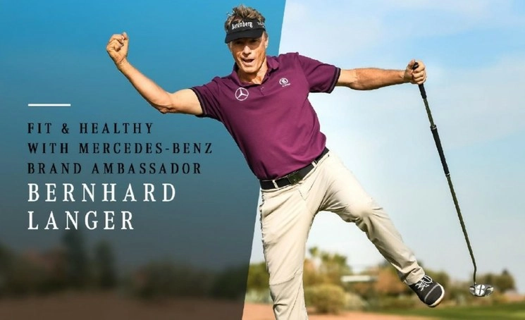 Bernhard Langer, el dos veces ganador del Masters de golf, embajador de la marca Mercedes-Benz. Foto. Mercedes-Benz. 