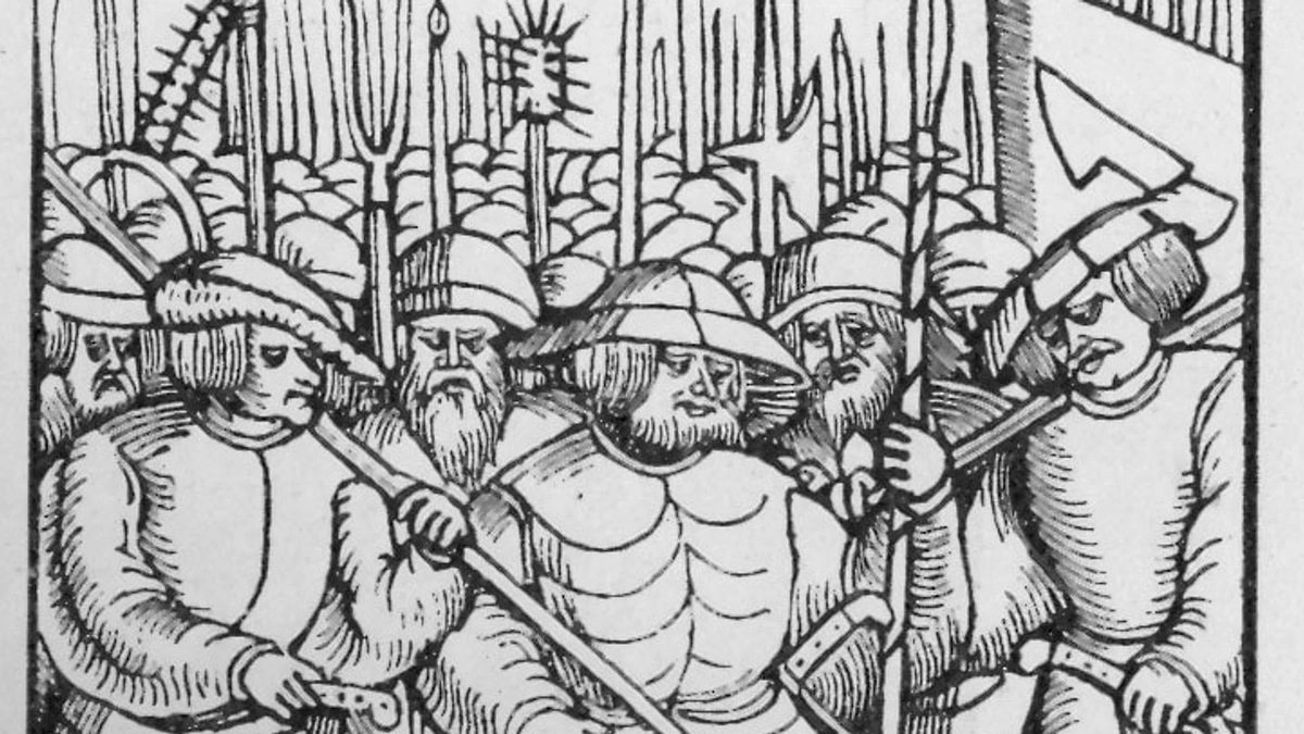 Representación gráfica de la guerra campesina del siglo XVI.