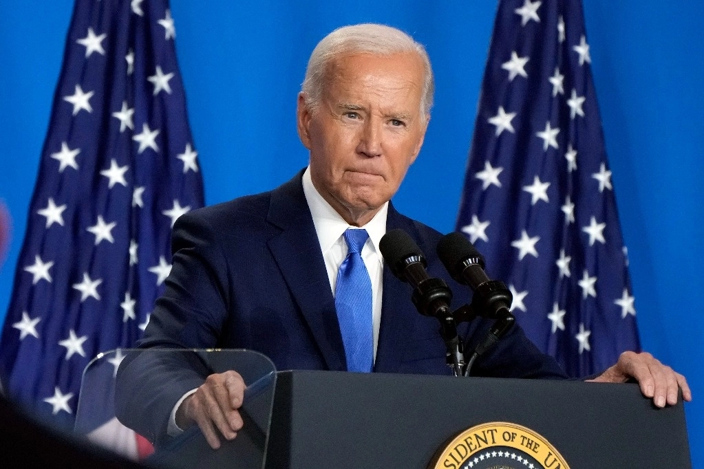 El presidente de Estados Unidos, Joe Biden, durante una conferencia de prensa en Washington, el 11 de julio de 2024. Foto Ap 