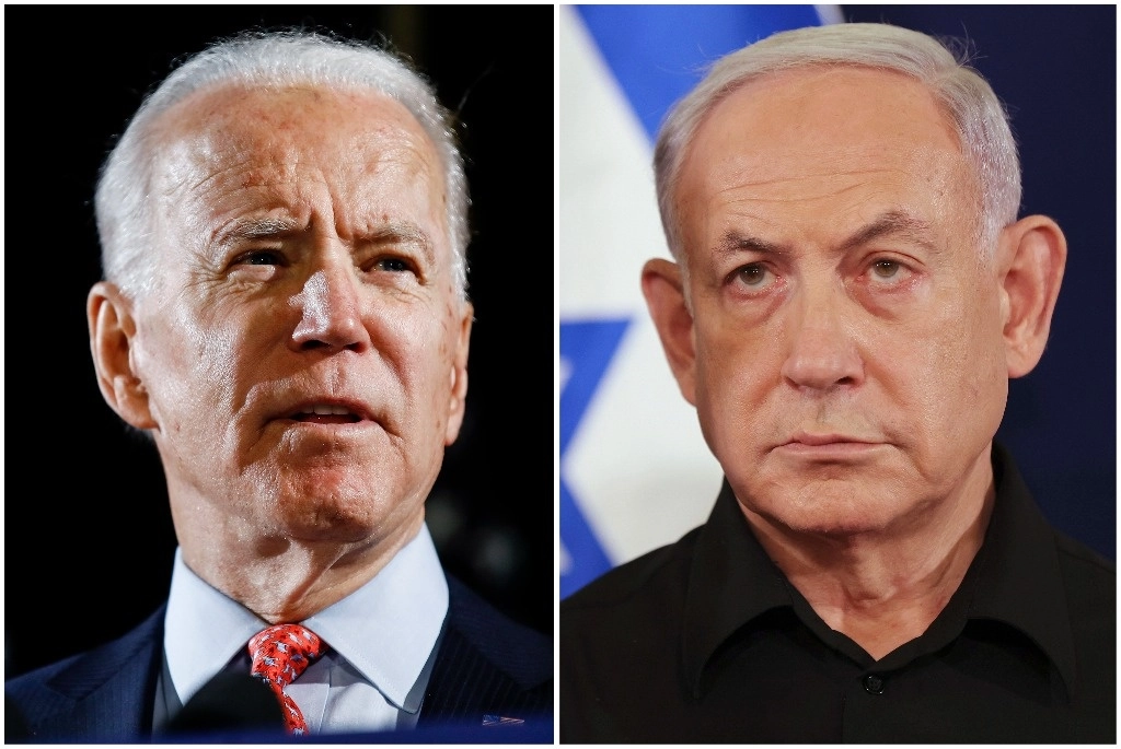 El presidente de EU, Joe Biden, y el primer ministro de Israel, Benjamin Netanyahu, sostuvieron una llamada telefónica luego de siete semanas. Foto Ap 