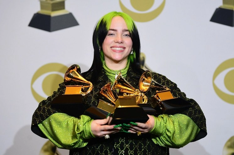 La cantante estadunidense Billie Eilish durante la 62a. Entrega Anual de los Premios Grammy. Foto Afp