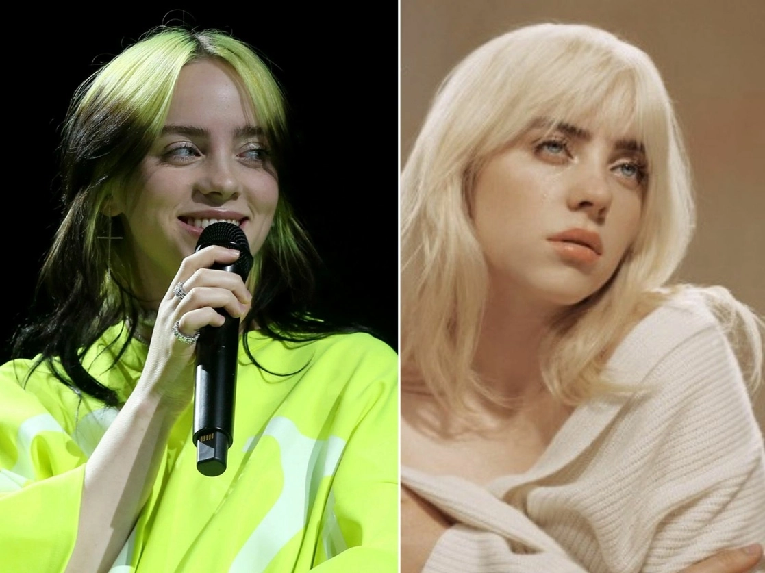 La intérprete, durante su actuación en la fiesta de mejor nuevo artista de Spotify; en los premios Grammy, y en la portada de su nuevo álbum. Foto Ap 