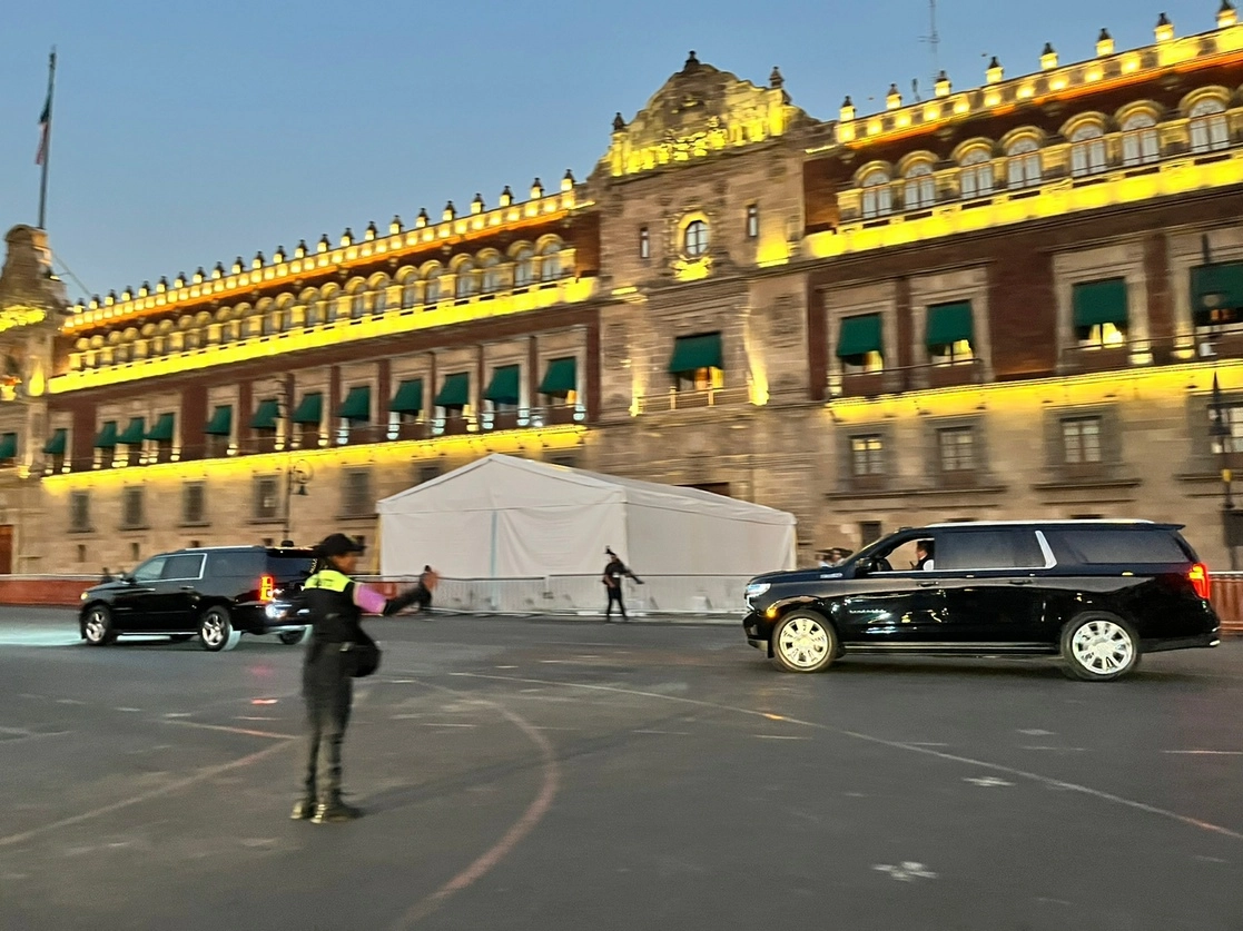 El Palacio Nacional, previo a la llegada del presidente de Estados Unidos, Joe Biden, el 8 de enero de 2023. Foto Luis Castillo