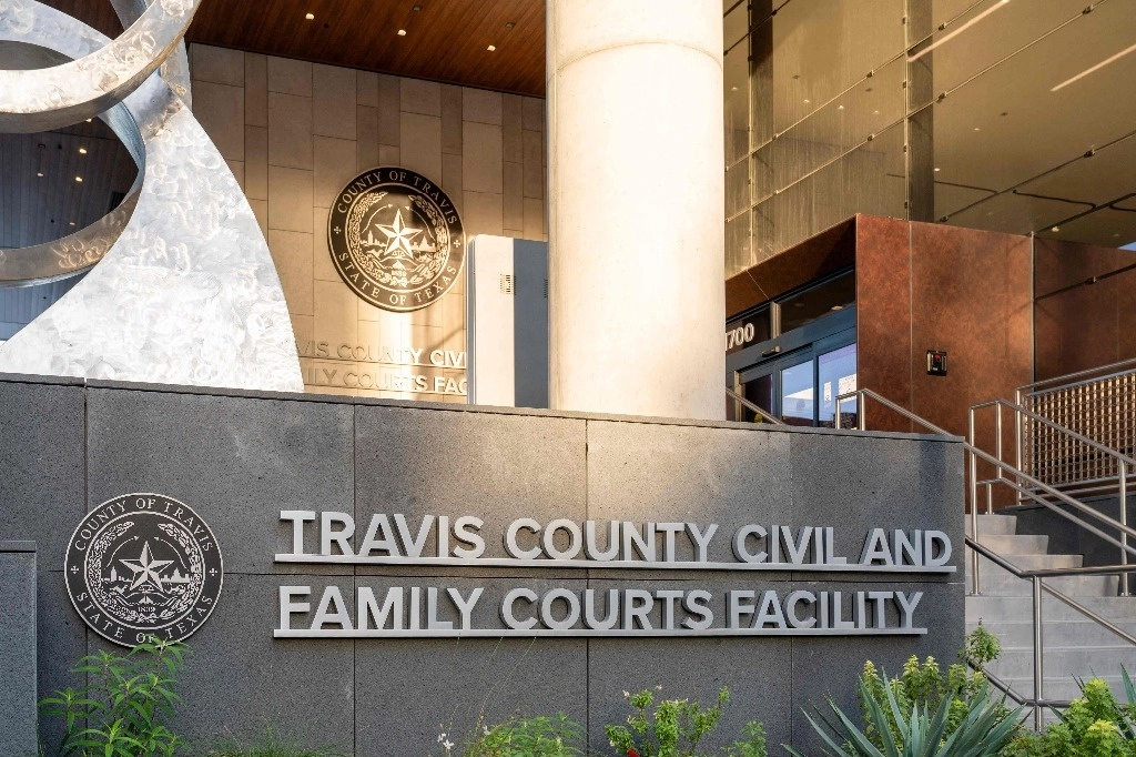 El Tribunal de Distrito 459 del Condado de Travis, en Austin, Texas, el 7 de diciembre de 2023. Foto Afp