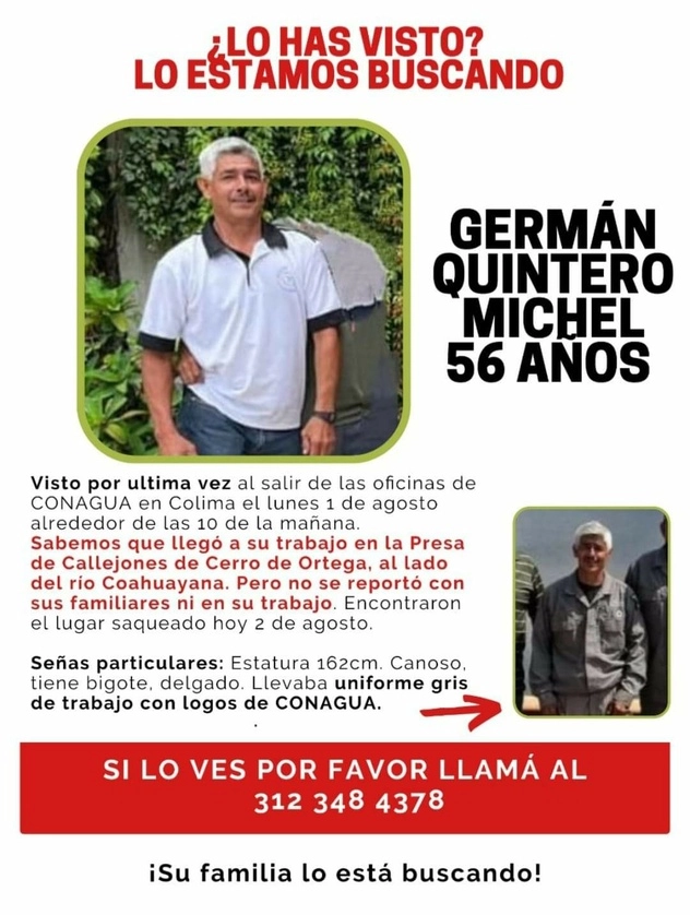 Ficha de búsqueda de Germán Quintero.