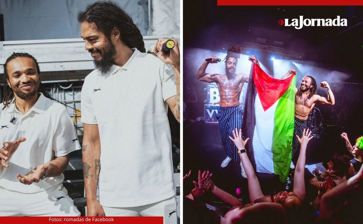 “Es (algo) mínimo comparado con lo que está pasando la gente en Palestina”, asegura el cantante del dueto de punk inglés Bob Vylan sobre su actuación en el festival de Glastonbury en junio pasado.