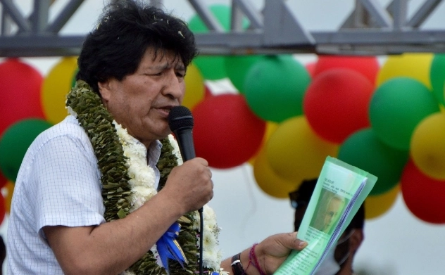 Evo Morales, ex presidente de Bolivia durante un discurso en Chapare, departamento de Cochabamba. Foto Afp /Archivo