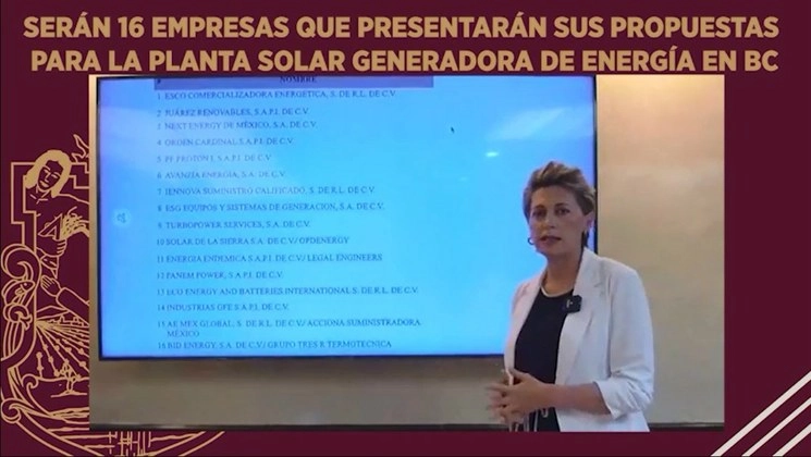 El Gobierno de Baja California informó que 16 compañías están interesadas en obtener un contrato para la instalación de una planta generadora de energía en Baja California. Foto tomada de Twitter @Jaime_BonillaV 