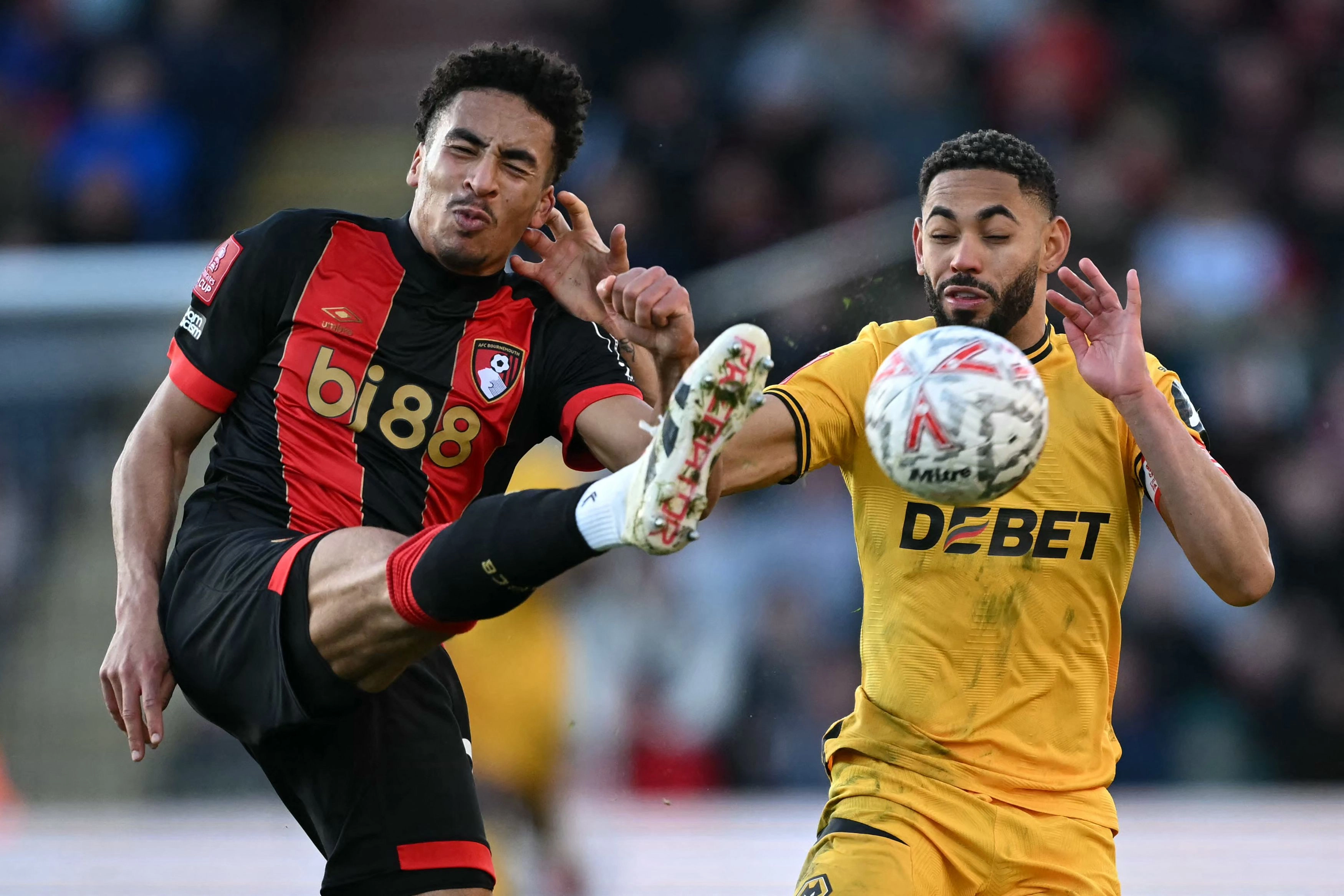 El Bournemouth eliminó al Wolverhampton en octavos de final de la Copa de Inglaterra en el único duelo de la fase que hubo entre equipos de primera división. Foto 