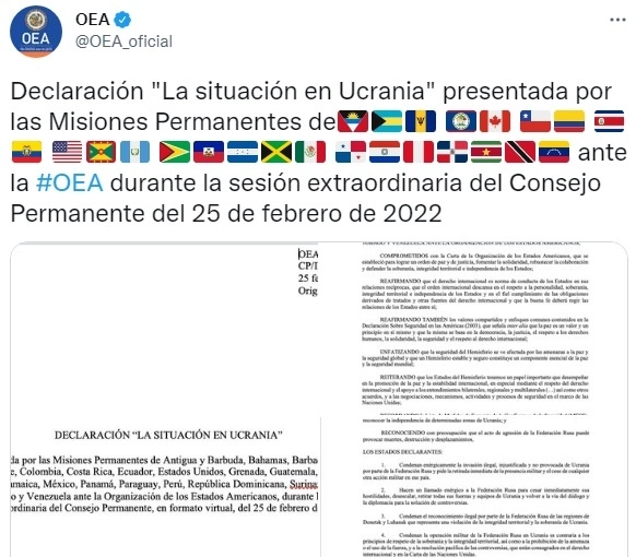 Publicación en el twitter del organismo.