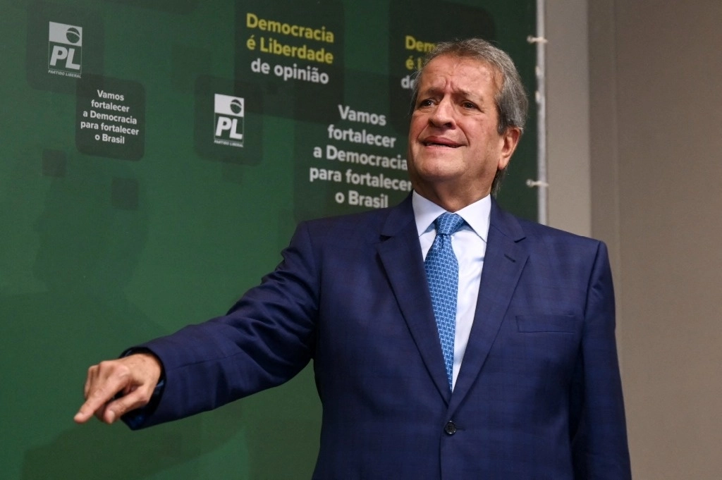 El presidente del gobernante Partido Liberal, Valdemar Costa Neto, durante una conferencia de prensa en Brasilia el 22 de noviembre de 2022. Foto Afp