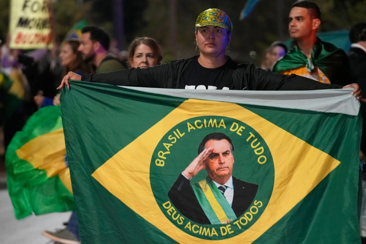 Algunos de los manifestantes durante la protesta a favor de Jair Bolsonaro el pasado 5 de agosto, en Brasil. Foto