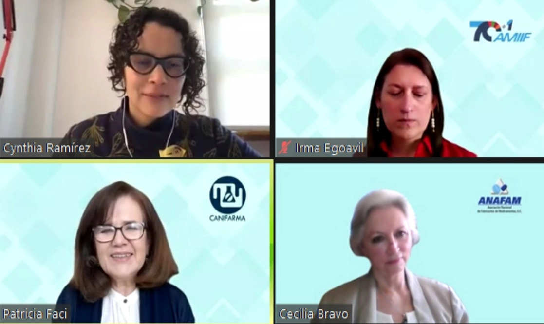Durante un foro virtual directivas del sector farmacéutico consideraron que es necesario incluir a más mujeres en los puestos de alto rango en las empresas. Imagen tomada del Twitter de @canifarma