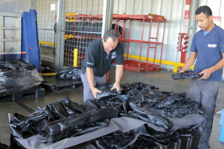 En 2019 las plantas de Bridgestone en Cuernavaca y León lograron un índice de reciclaje de 96% y 99%, respectivamente. Foto. Bridgetsone. 