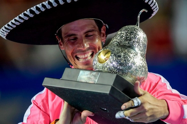 El español Rafael Nadal ganó por tercera ocasión el Abierto Mexicano de Tenis celebrado de Acapulco. Foto Afp