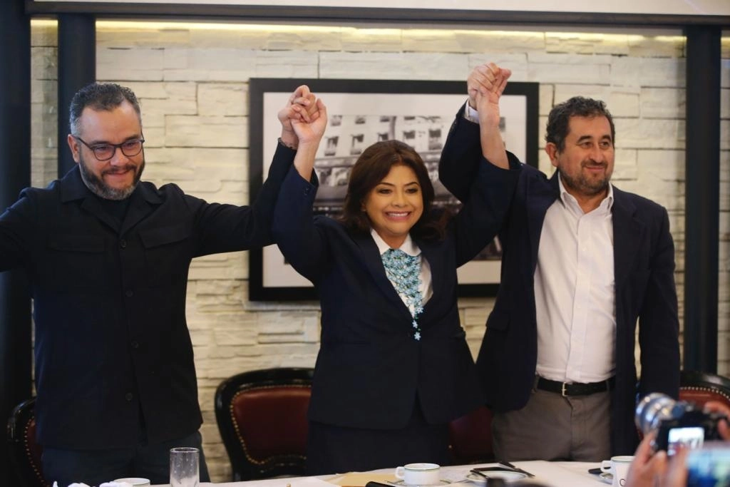Clara Brugada durante una conferencia de prensa sobre las encuestas en las que se elegirá al candidato a la jefatura de Gobierno de la capital del país, en la Ciudad de México, el 3 de noviembre de 2023. Foto José Antonio López