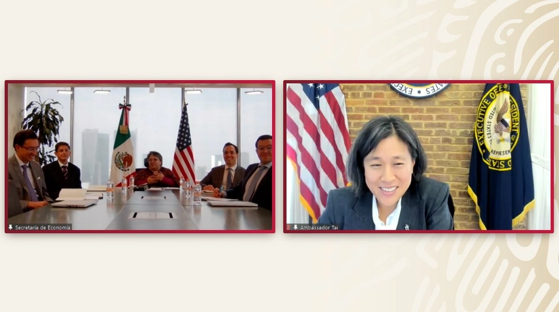 Captura de pantalla de la reunión virtual de las funcionarias.