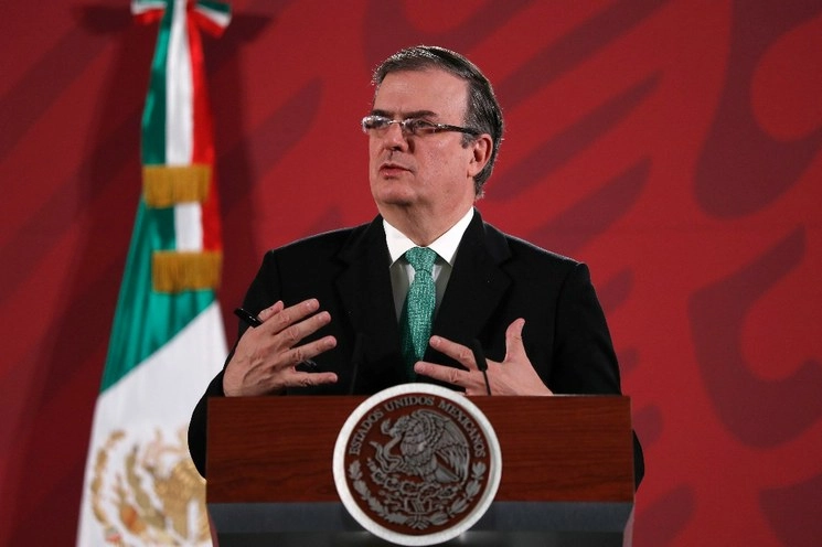 El canciller Marcelo Ebrard durante conferencia de prensa en imagen de archivo. Foto Cristina Rodríguez