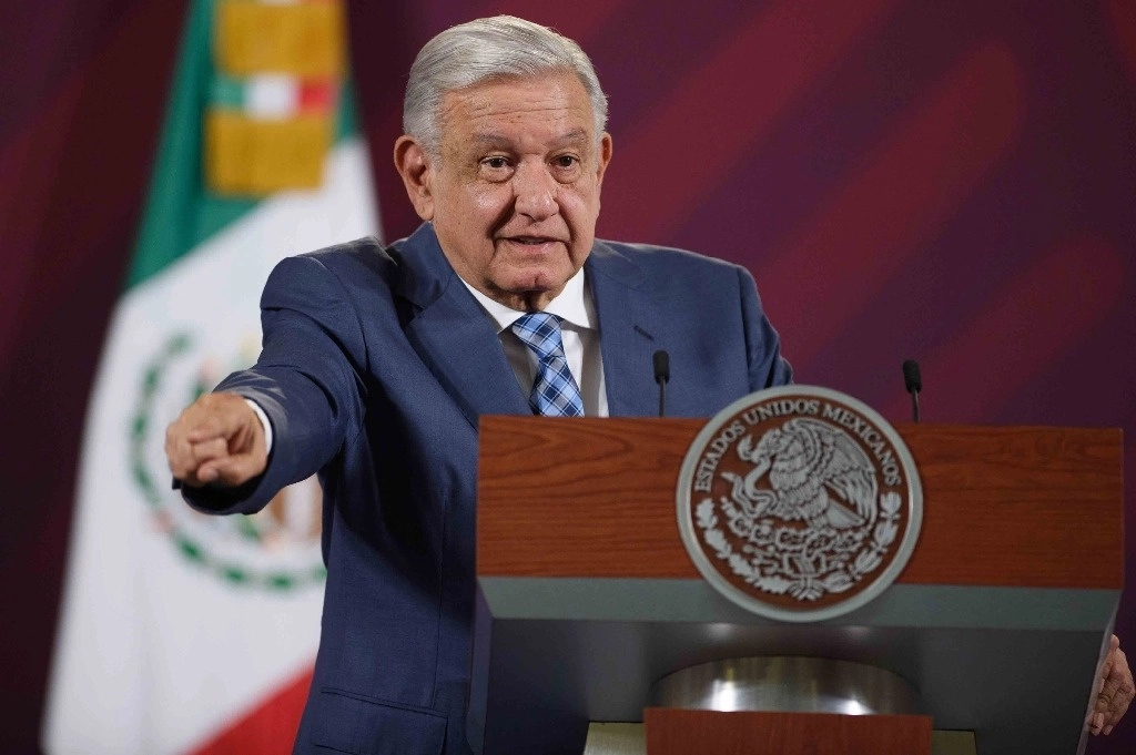 El presidente López Obrador durante su conferencia de este miércoles 8 de noviembre, desde Palacio Nacional, el 8 de noviembre de 2023. Foto cortesía Presidencia 