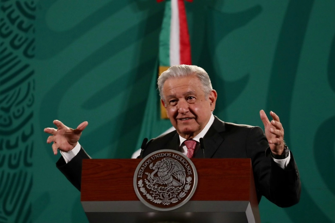 El presidente Andrés Manuel López Obrador durante su conferencia matutina en Palacio Nacional, en la Ciudad de México, el 8 de septiembre de 2021. Foto Roberto García Ortiz 