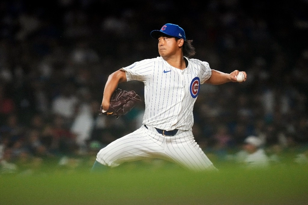 Imanaga, derecho de 31 años que disputa su primera temporada con los Cachorros tras lanzar en Japón durante ocho campañas, recetó siete ponches y entregó un par de boletos en siete entradas. Foto Ap.