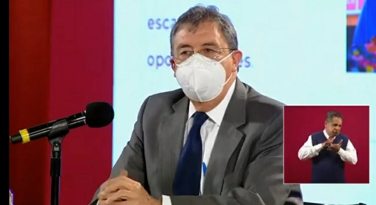 Juan Pablo Arroyo Ortiz, subsecretario de Educación Media Superior durante conferencia de prensa. Fotograma tomado del video emitidop por el Gobierno de México