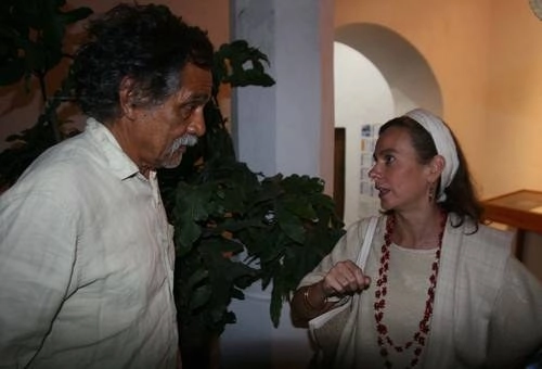 El artista plástico Francisco Toledo y María Isabel Grañén Porrúa en el Instituto de Artes Gráficas de Oaxaca, en febrero de 2012. Foto Jorge A. Pérez Alfonso