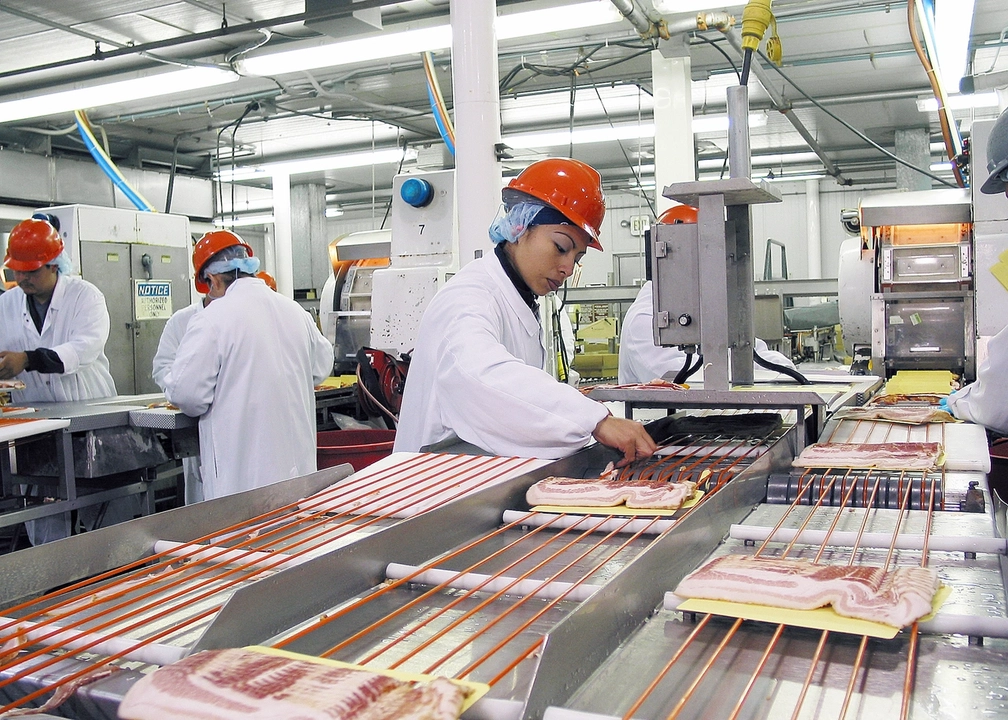 Empleados de Tyson Foods en imagen de archivo. Foto 