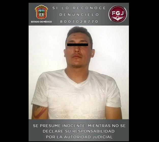 La FGJEM cumplimentó una orden de aprehensión en contra de Alejandro Alberto “N”, alias ‘El Chiquilín’. Foto tomada del Twitter @FiscalEdomex