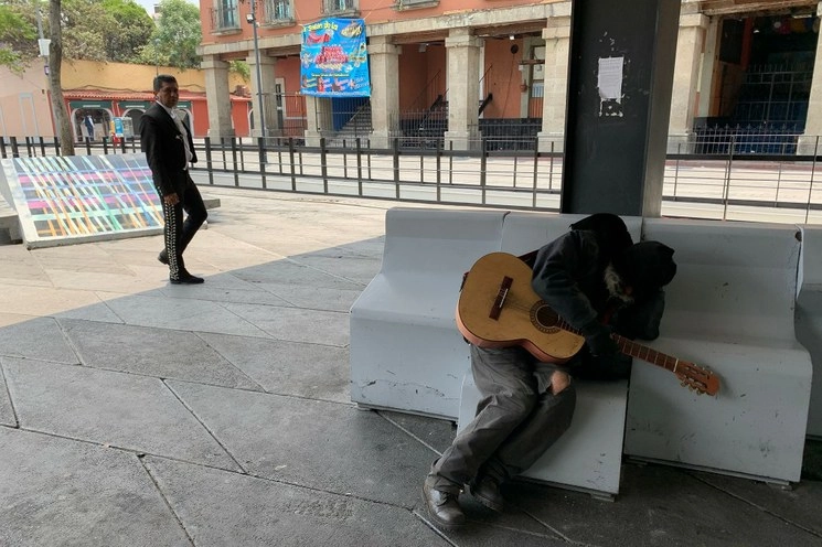 La Plaza Garibaldi, una de las zonas turísticas de la Ciudad de México, se encuentra semivacía. Foto: José Antonio López