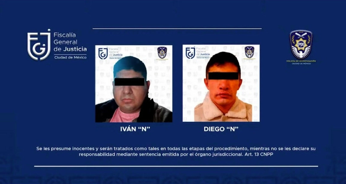 Agentes de investigación ejecutaron órdenes de aprehensión contra Iván N alias 'El Cartier', propietario del Bar Quito, y Diego 'N', alias 'El Didi', por su presunta participación en el delito de desaparición forzada. Foto cortesía FGJ-CDMX