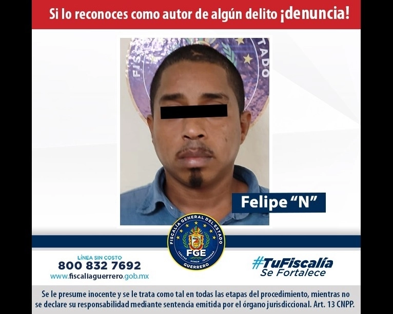 La vinculación a proceso de Felipe ‘N’ es la segunda lograda por el caso de Vicente Suástegui. Foto tomada del Twitter de @FGEGuerrero