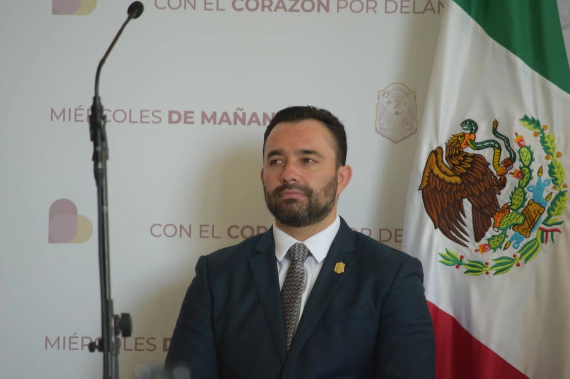 Iván Carpio Sánchez, fiscal de Baja California, informó la detención de ‘Cabo 20’, presunto autor intelectual del asesinato del periodista Margarito Martínez. Foto Juan Pablo Guerra / La Jornada Baja California
