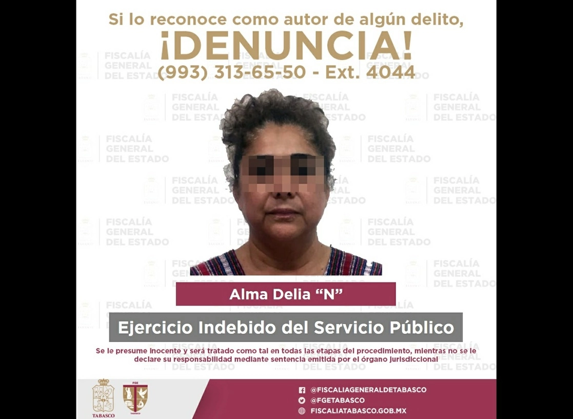 Alma Delia ‘N’, ex funcionarios de Tabasco, es señalada de simular la compra de un helicóptero por 45 mdp, mismo que nuca fue entregado. Foto tomada del Twitter de @FGETabasco