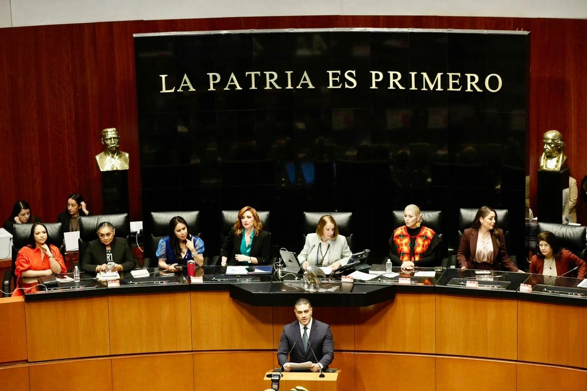 El secretario de Seguridad y Protección Ciudadana, Omar García Harfuch, durante su comparecencia ante el Senado.