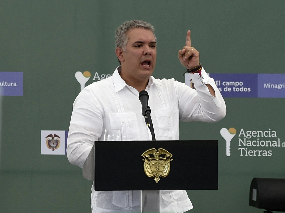 El presidente de Colombia, Iván Duque, durante un evento en Colombia. Foto Afp / Archivo