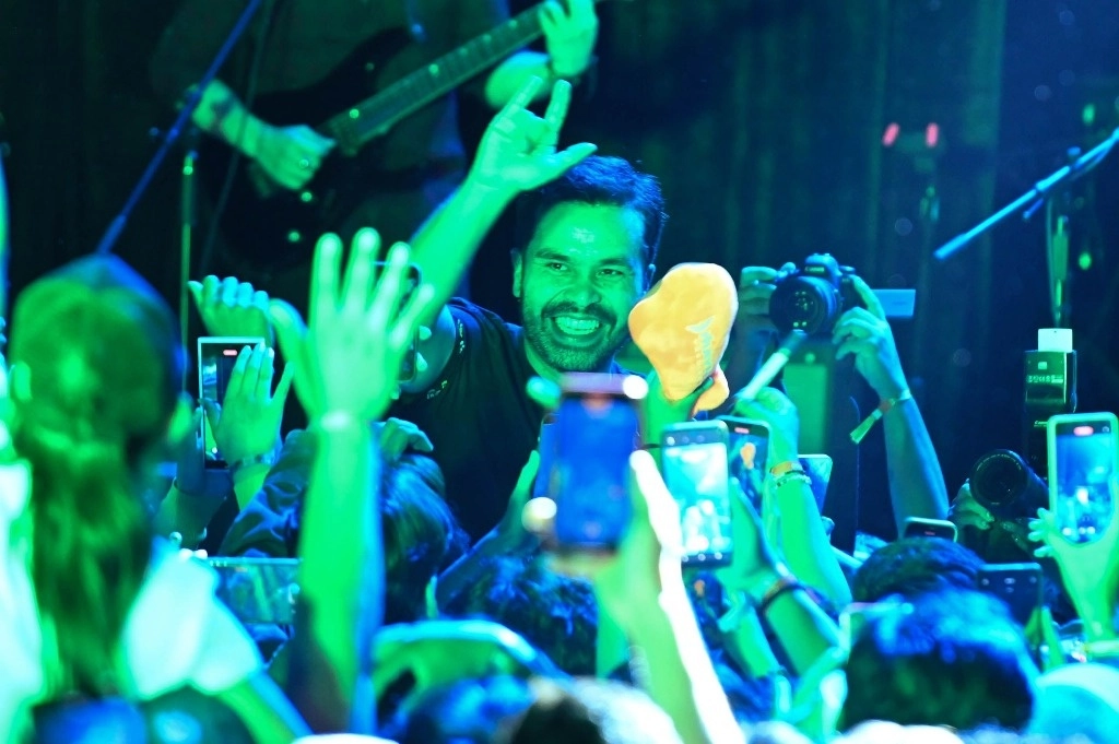 El candidato a la presidencia de MC, Jorge Álvarez Máynez durante su cierre de campaña. Foto Cuartoscuro 