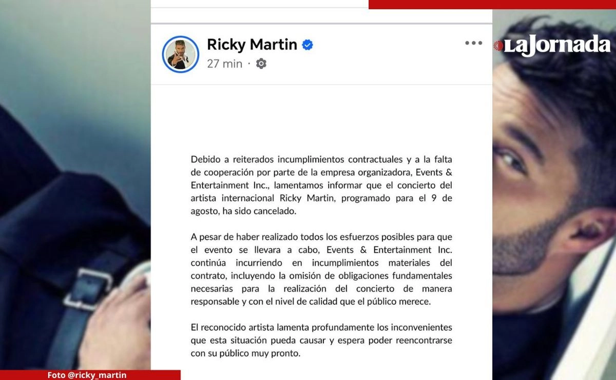 Comunicado difundido en las redes sociales del artista puertorriqueño. Foto