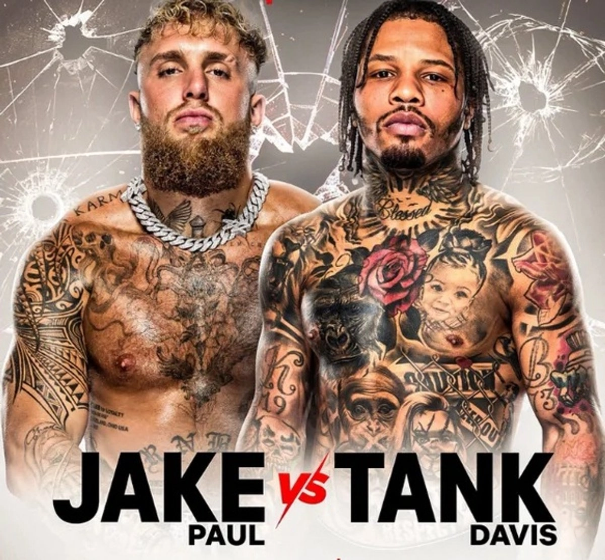 Cartel de la pelea entre Jake Paul contra Gervonta Davis. Imagen tomada de 