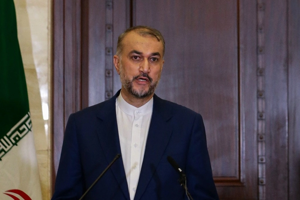 El ministro iraní de Relaciones Exteriores, Hosein Amir-Abdollahian, hoy en Damasco. Foto Afp 
