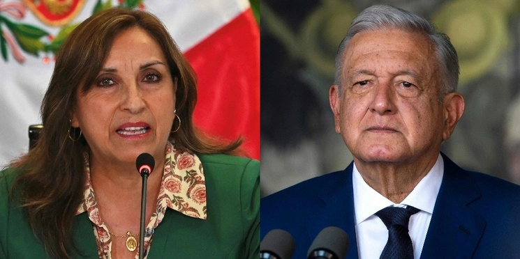 Los presidentes de Perú, Dina Boluarte, y de México, Andrés Manuel López Obrador, en enero y septiembre pasado, respectivamente. Foto Afp
