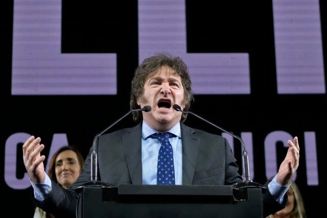 El candidato de ultraderecha a la presidencia de Argentina, Javier Milei. Foto Afp