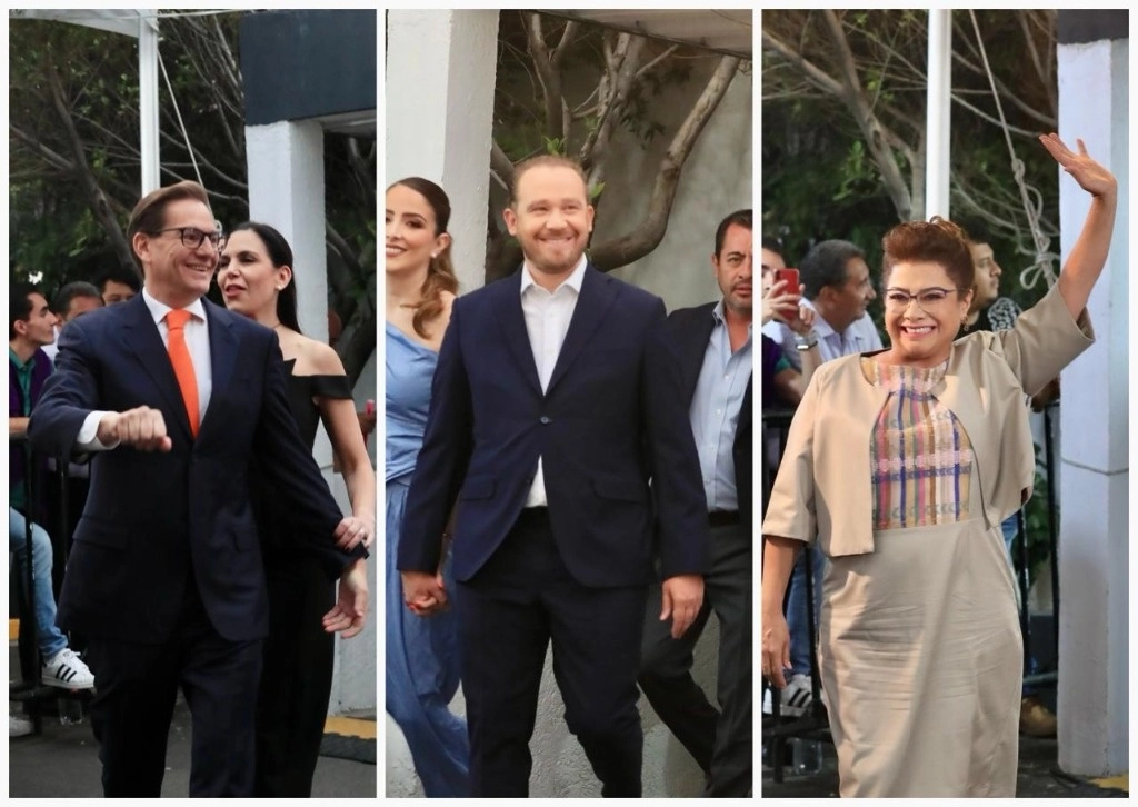 Los tres candidatos a la jefatura de gobierno de la CDMX ya llegaron a la sede del Tercer Debate Chilango rumbos a las elecciones del 2 de junio. Foto Luis Castillo