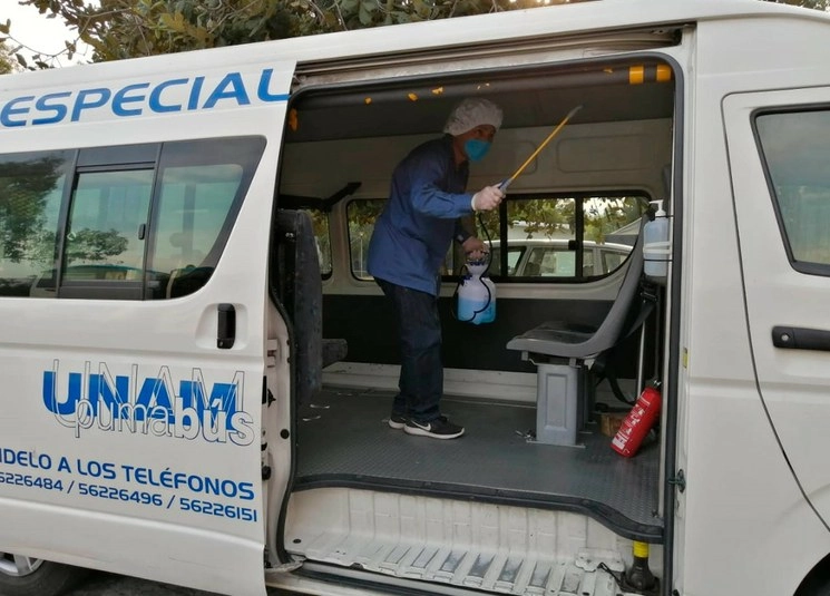 Se realizarán acciones preventivas en los sistemas Pumabús, Bicipuma, en estacionamientos controlados y oficinas administrativas. Imagen tomada de https://www.dgcs.unam.mx/boletin/bdboletin/2020_237.html