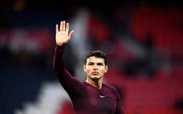 En imagen de archivo, el defensor brasileño de Paris Saint-Germain, Thiago Silva. Foto Afp