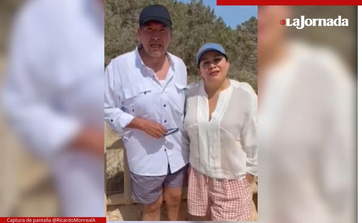 En bermudas y con sandalias, lentes oscuros y gorra, el coordinador de los diputados federales de Morena, Ricardo Monreal Ávila, reconoció que estuvo dos días en Madrid, España.